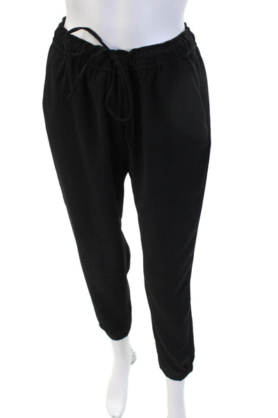 R Label The Reset Womens Jogger Sweatpants Black Drawstring Polyester Size S