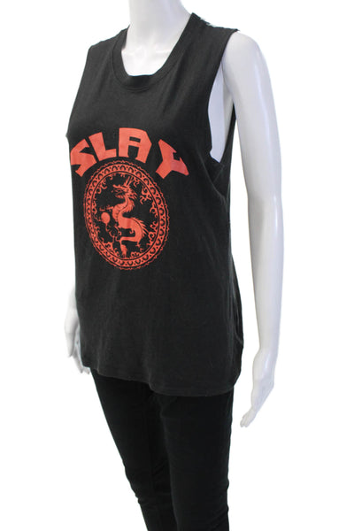 Suburban Riot Womens Black Graphic Basic Tank Sleeveless Crew Neck Size S