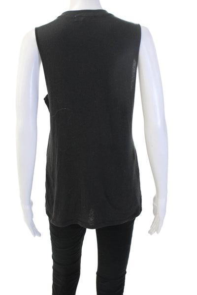 Suburban Riot Womens Black Graphic Basic Tank Sleeveless Crew Neck Size S