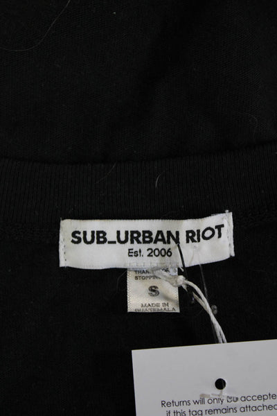 Suburban Riot Womens Black Graphic Basic Tank Sleeveless Crew Neck Size S