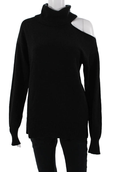 The Drop Womens Pullover Turtleneck Sweater Black Viscose Polyester Size S