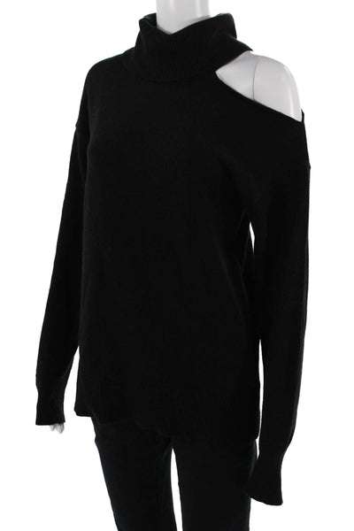 The Drop Womens Pullover Turtleneck Sweater Black Viscose Polyester Size S