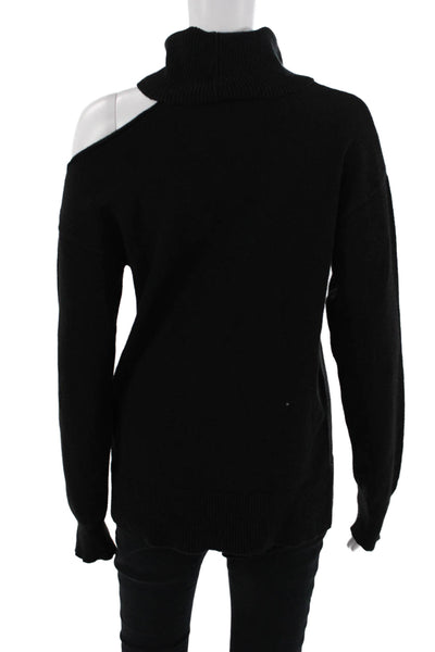 The Drop Womens Pullover Turtleneck Sweater Black Viscose Polyester Size S