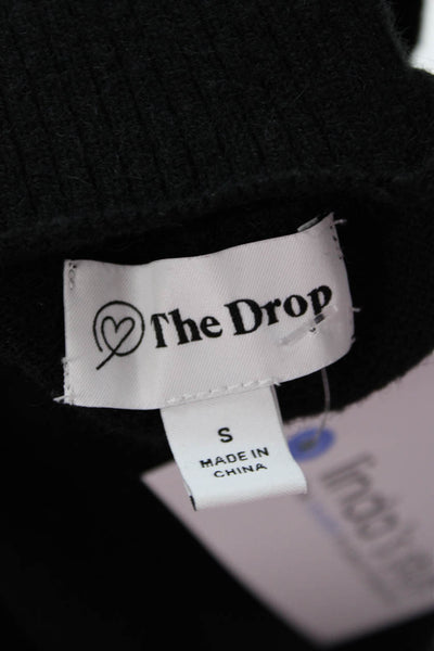 The Drop Womens Pullover Turtleneck Sweater Black Viscose Polyester Size S