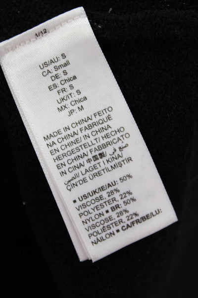 The Drop Womens Pullover Turtleneck Sweater Black Viscose Polyester Size S