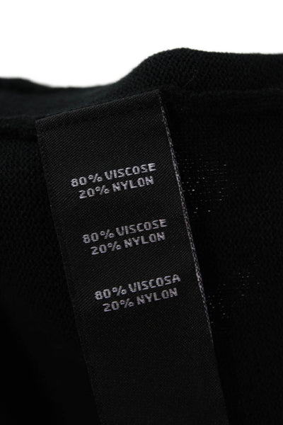 Metric Knits Unisex Cardigan Black Mock Neck Long Sleeve Viscose Blend Size M