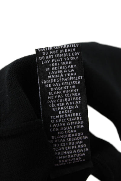 Metric Knits Unisex Cardigan Black Mock Neck Long Sleeve Viscose Blend Size M