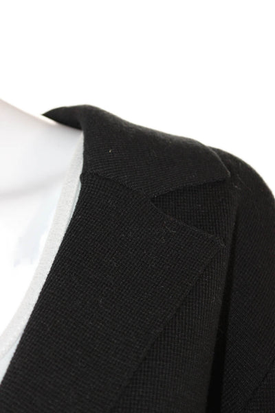 Metric Knits Womens Collared Black Blazer Long Sleeve Acrylic Cotton Size XL