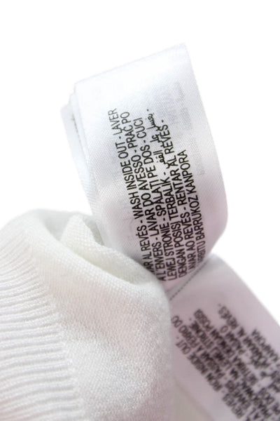 Zara Women Basic White Short Sleeve T-Shirt Viscose Blend Size M
