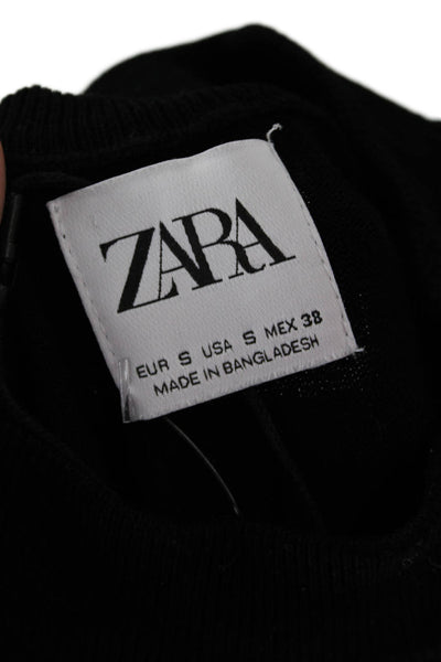 Zara Women Black Mock Neck Pullover Sweater Long Sleeve Size S
