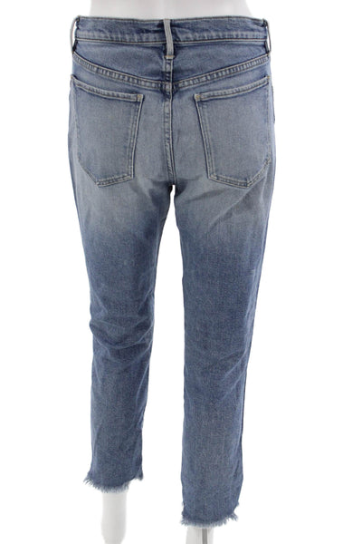 3x1 NYC Women Ankle Cropped Mid Rise Blue Jeans Size 24