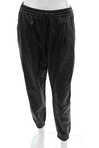 Zara Unisex Jogger Pants Black Drawstring 100% Polyurethane Size S