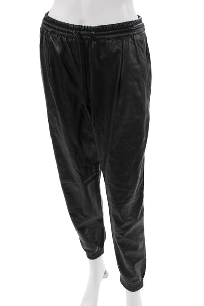 Zara Unisex Jogger Pants Black Drawstring 100% Polyurethane Size S