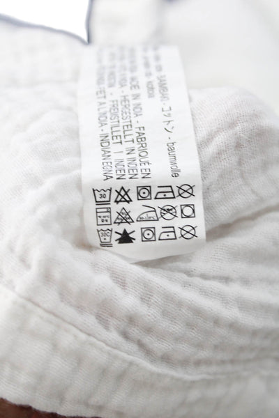 Zara Women Basic Button-Up Collared Short Sleeve White Cotton Top Size M
