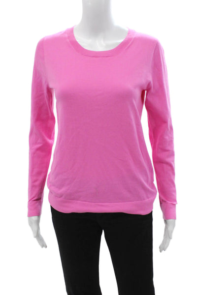 J Crew Women Basic Pink Cotton Crew Neck Long Sleeve T Shirt Size S