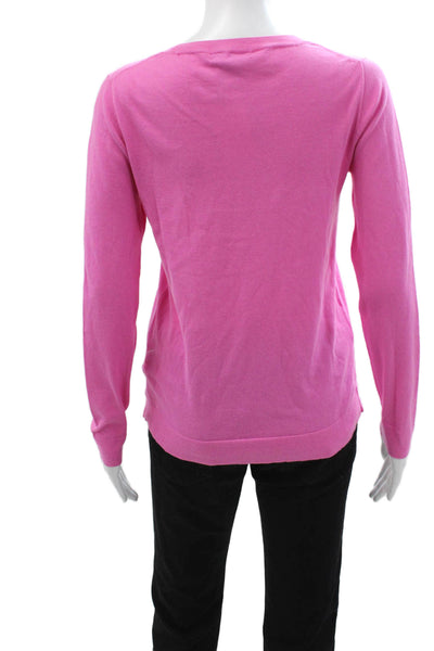 J Crew Women Basic Pink Cotton Crew Neck Long Sleeve T Shirt Size S