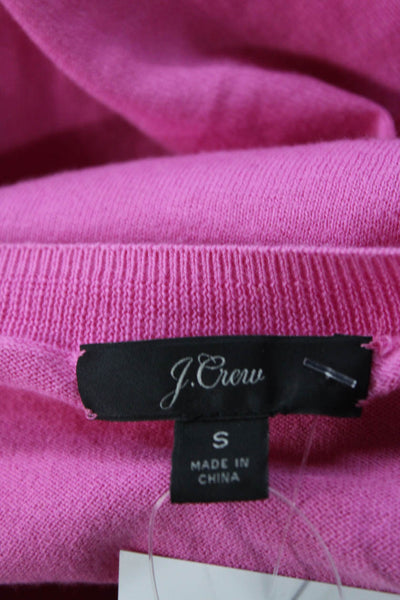J Crew Women Basic Pink Cotton Crew Neck Long Sleeve T Shirt Size S