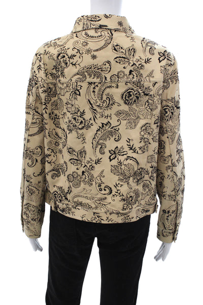 St. John By Marie Gray Womens Boho Beige Paisley Jacket Size 6