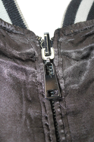 Zara Woman Womens Bomber Varsity Jacket Black Long Sleeve Size S