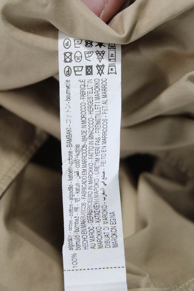 Zara Women A-Line Peasant Long Beige Cotton Dress Size XS