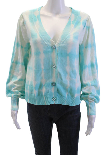 Generation Love Womens V-Neck Button Cardigan Light Blue Long Sleeve Size S