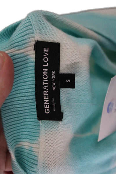 Generation Love Womens V-Neck Button Cardigan Light Blue Long Sleeve Size S