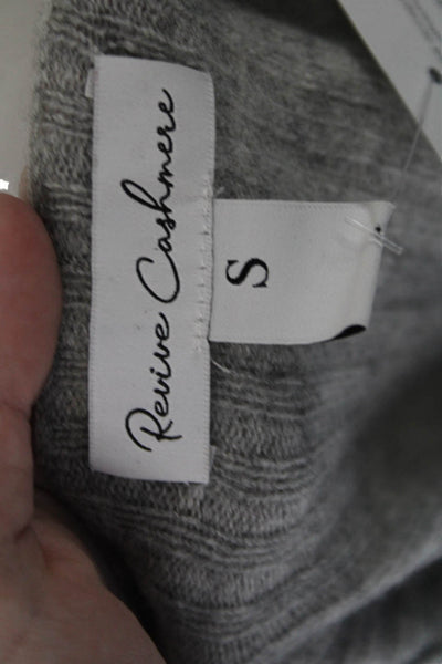 Revive Cashmere 100% Cashmere Striped Pullover Sweater Gray Round Neck Size S