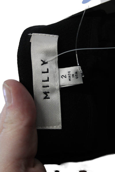 Milly Womens Straight Pencil Mini Skirt Black Size 2