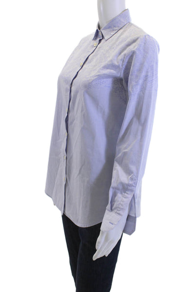 Etro Mens Paisley Print Collared Long Sleeve Button-Down Shirt Purple Size 40