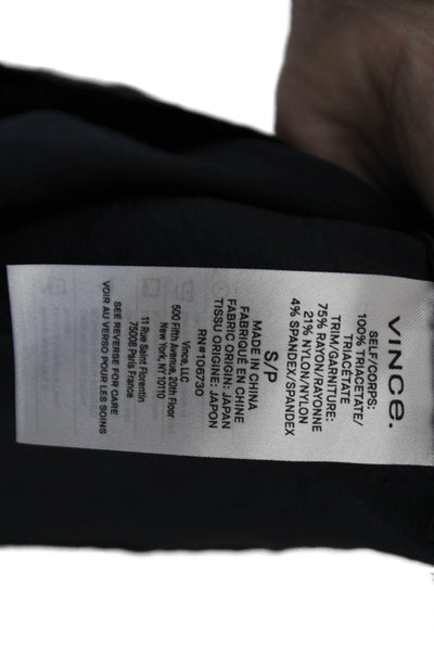 Vince Womens Basic Black Sleeveless Tank Crew Neck Triacetate Size S