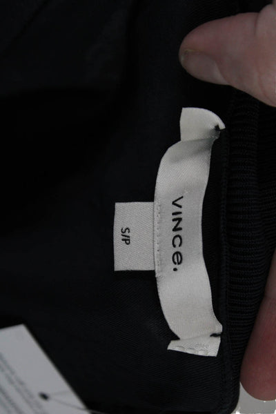 Vince Womens Basic Black Sleeveless Tank Crew Neck Triacetate Size S