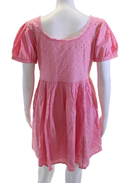 Love Shack Fancy Women Fit & Flare Mini Pink Polka Dot Dress Size 4