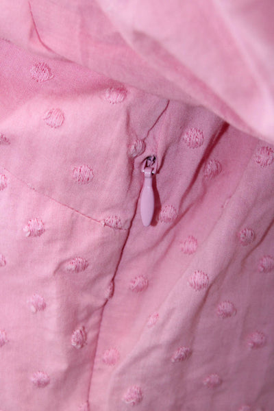 Love Shack Fancy Women Fit & Flare Mini Pink Polka Dot Dress Size 4