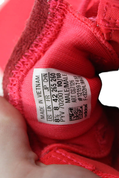 Adidas Womens Lace Up Knit Low Top Running Sneakers Pink White Size 8.5