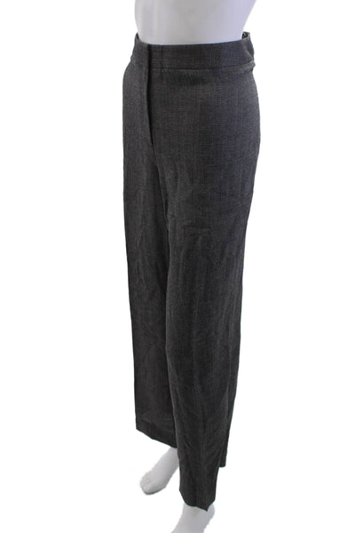 Lafayette 148 NY Womens Dress Pants Dark Gray Herringbone Wool Size 12