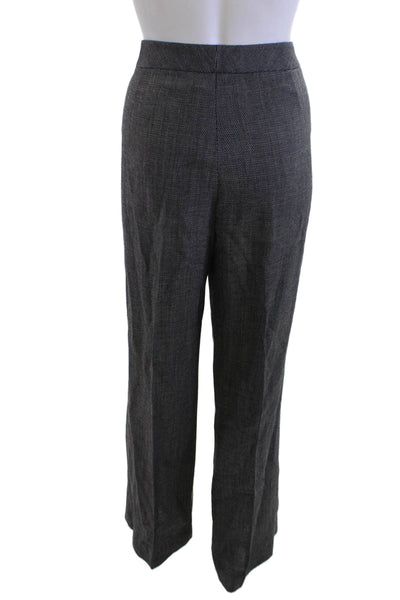 Lafayette 148 NY Womens Dress Pants Dark Gray Herringbone Wool Size 12