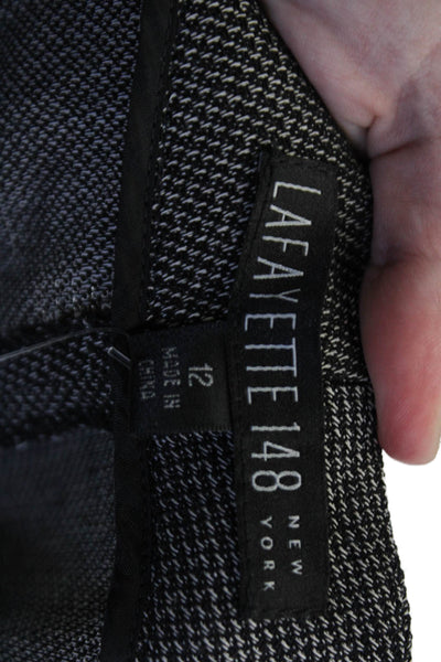 Lafayette 148 NY Womens Dress Pants Dark Gray Herringbone Wool Size 12