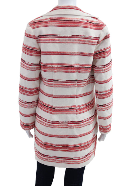 Paper Crown Womens Beige Striped Button Blazer Longsleeve Bohemian Size XS