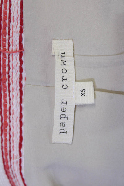 Paper Crown Womens Beige Striped Button Blazer Longsleeve Bohemian Size XS