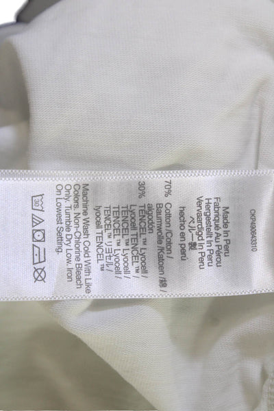 Madewell Women Basic Sleeveless T-Shirt White Crew Neck Cotton Lyocell Size S