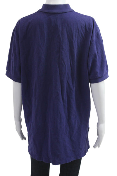 Polo Ralph Lauren Mens Button-Down Polo Dark Blue Cotton Short Sleeve Size L