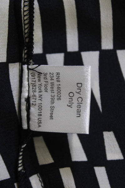 Parker Women Silk Geometric Round Neck Tank Black Size XS