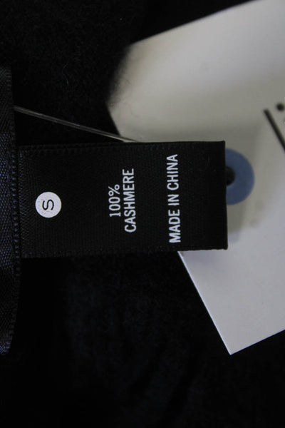 Aqua Women Black 100% Cashmere Pullover Sweater Round Neck Long Sleeve Size S
