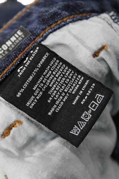 KUT from the Kloth Women Skinny Ankle Jeans Dark Blue Mid Rise Button Size 2