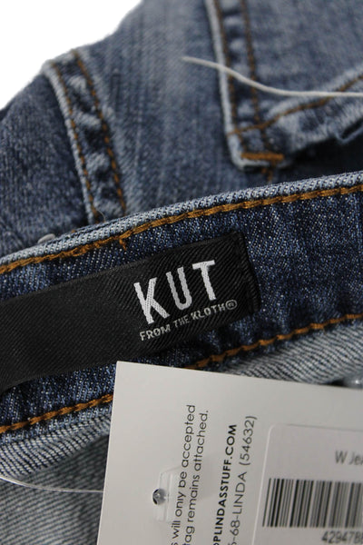 KUT from the Kloth Women Skinny Ankle Jeans Dark Blue Mid Rise Button Size 2