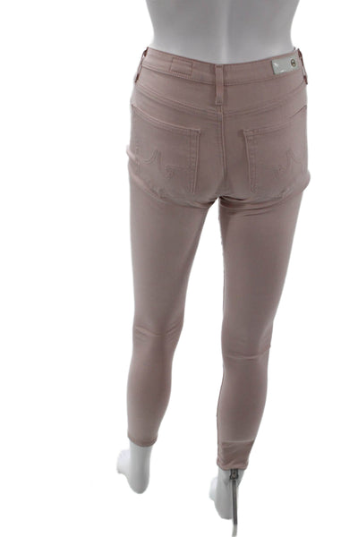 AG Adriano Goldschmied Womens Ankle Jeggings Pink Size 24