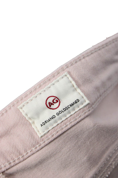 AG Adriano Goldschmied Womens Ankle Jeggings Pink Size 24
