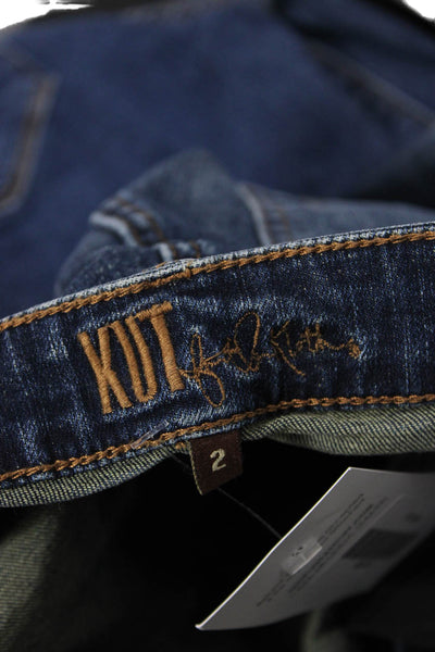 KUT from the Kloth Womens Skinny Ankle Jeans Dark Blue Size 2