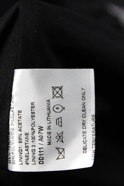Karen Millen Women Bodycon Pencil Dress Black Sleeveless Buckle Size 6