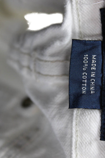 Ralph Lauren Blue Label Womens Boyfriend Jeans White Cotton Button Size 28